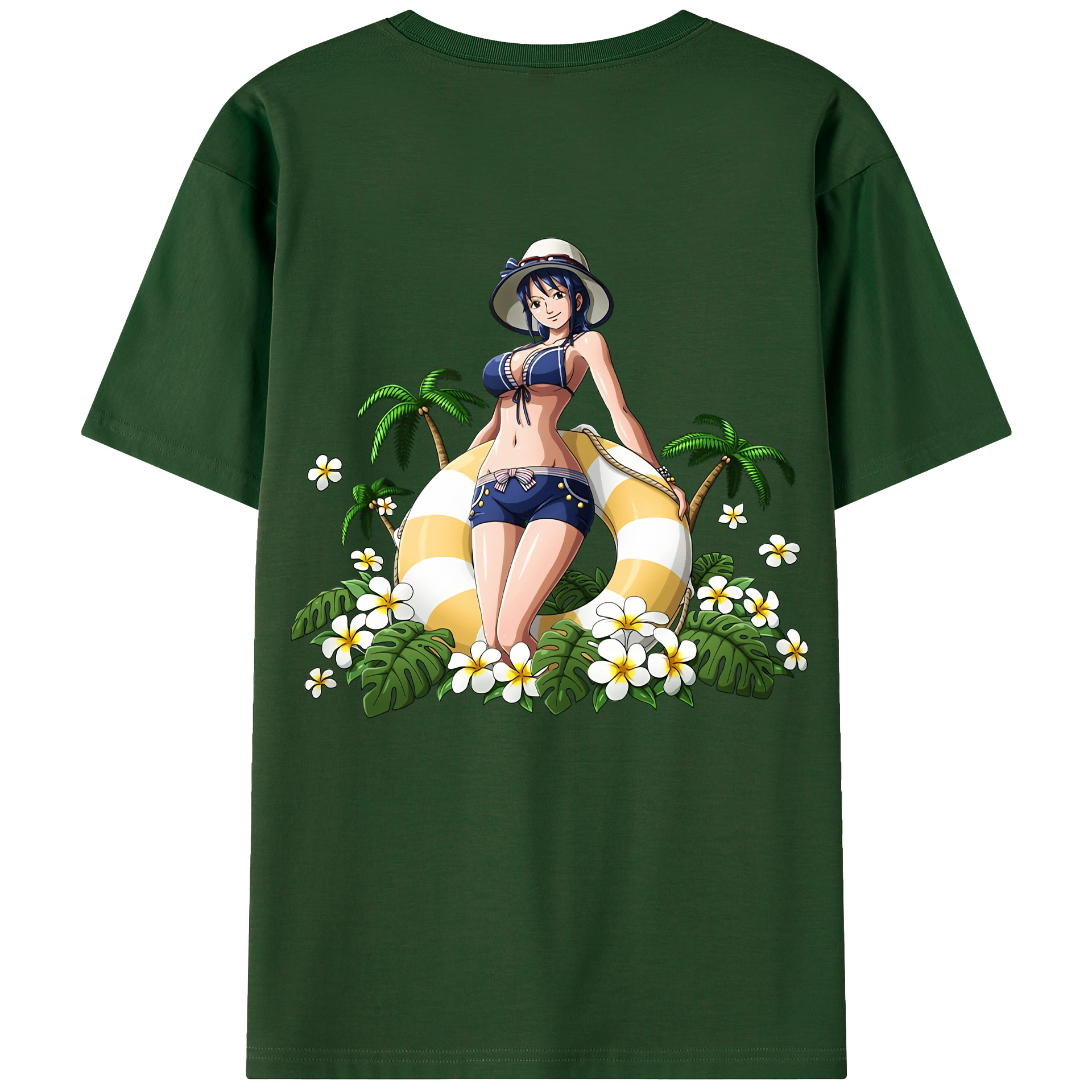ワンピース ニコ・ロビン ONE PIECE Nico Robin 綿100％半袖Tシャツ（背面プリント）